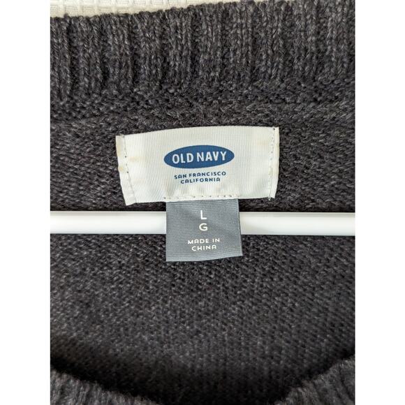 OLD NAVY! FAB CHARCOAL GRAY TUNIC STYLE LONG PULLOVER SWEATER! SZ L - Picture 5 of 8